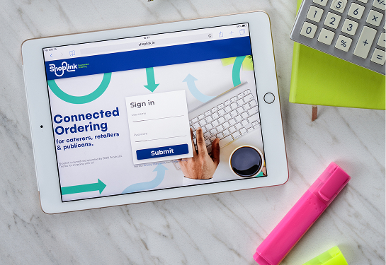 shoplink interface on tablet
